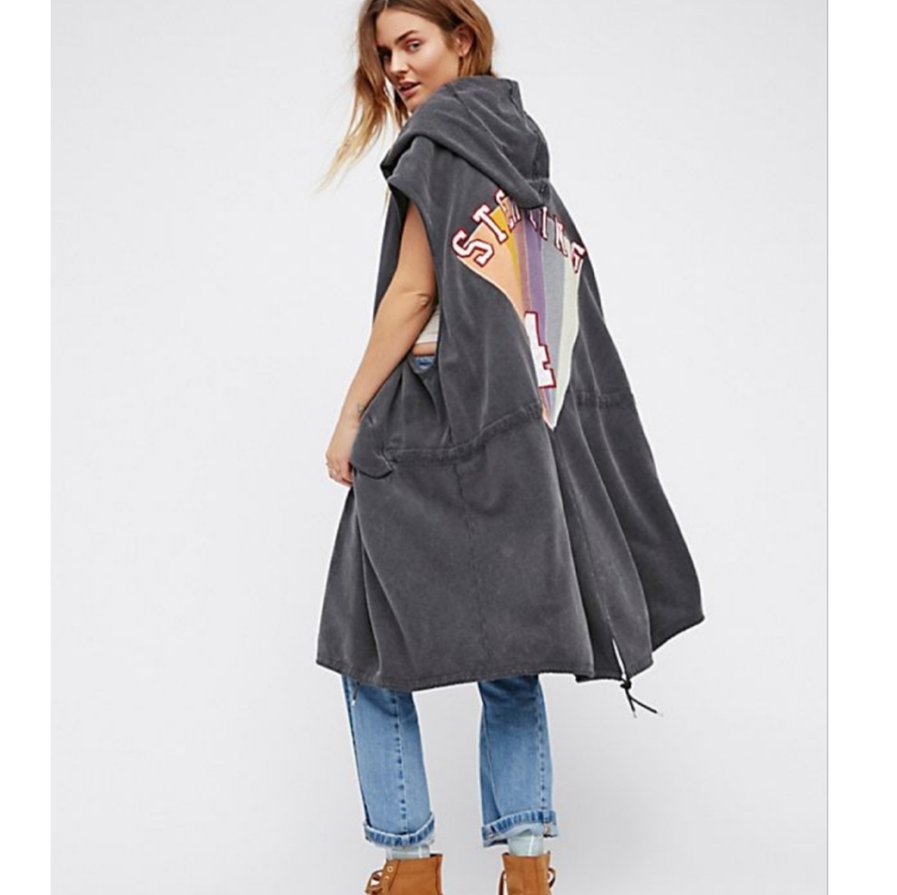 Rare Free People Sterling Emboidered Vest Jacket